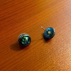 Blue and green UO opal earrings